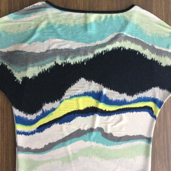 Vibrant Blue Heart Jewelry Scarf & Le Grenier 3/4 Sleeve Tee Set – Bold Print - Picture 5 of 9